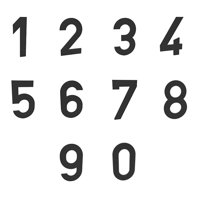 Zwarte Zelfklevende Huisnummers - 10 cm Hoog