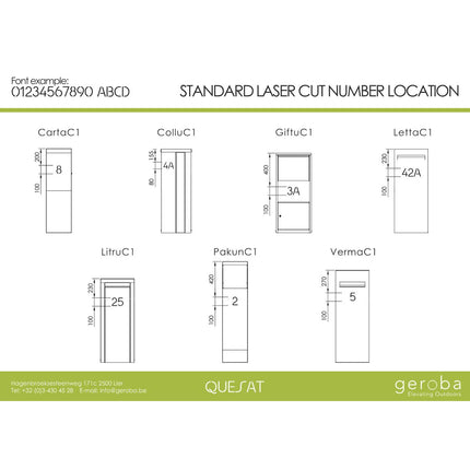 Uitlasering huisnummer Brievenbus Geroba