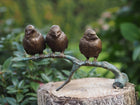 Bronzen beeld Mussen op tak 12x9x20cm