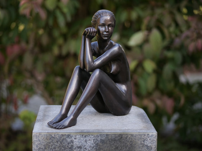 Bronzen beeld Zittend 29x11x30cm