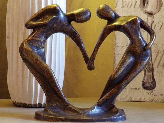 Bronzen beeld Abstract danspaar / klein model 24x30x14cm