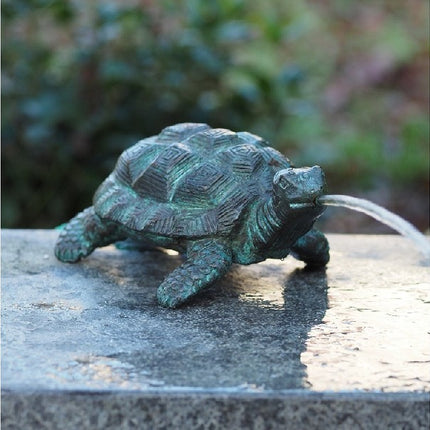 Bronzen beeld Schildpad fontein 7x10x17cm