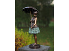 Bronzen beeld Meisje met paraplu 45x20x18cm