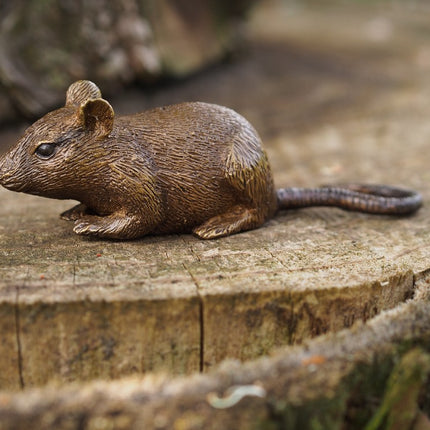 Bronzestatue Maus 4x4x13cm