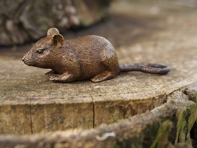 Bronzen beeld Muis 4x4x13cm