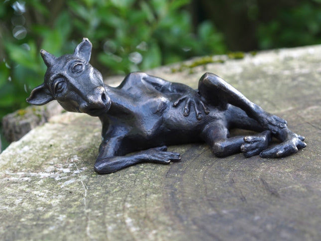 Bronzen beeld Liggende draak 8x8x18cm