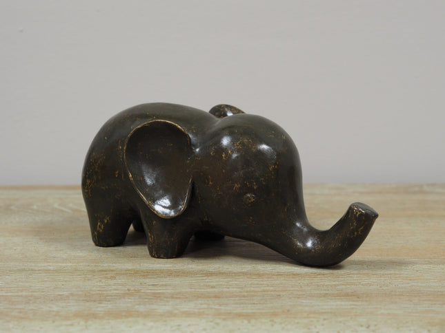 Bronzen beeld Kleine olifant 9x9x22cm