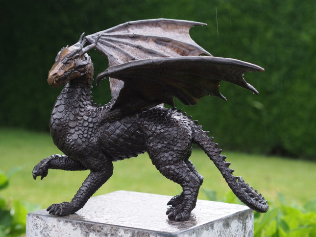 Bronzen beeld Draak   30x34x35cm