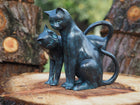 Bronzen beeld 2 Lieve poezen 30x20x33cm