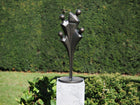 Bronzen beeld Moderne familie van 4  h 65 cm 65x23x23cm
