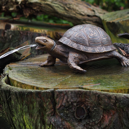 Bronzen beeld Schildpad fontein 14x26x34cm
