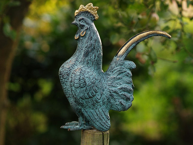 Bronzen beeld Haan 27x9x23cm