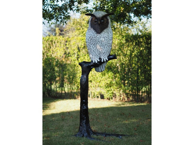 Bronzen beeld Witte Uil op tak 176x84x107cm 40kg