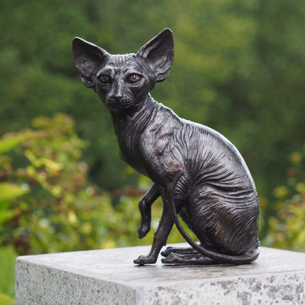 Bronzen beeld Zittendekat 22x12x15cm