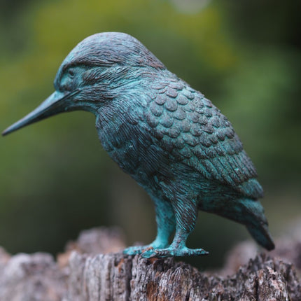 Bronzen beeld ijsvogeltje 10x6x14cm