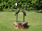 Bronzen beeld Kraanvogel naar beneden 61x14x20cm