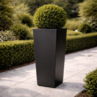 Conische aluminium plantenbak 60x60x120 cm - Gitzwart (RAL 9005)