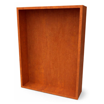 Cortenstalen houtopslag met achterwand 150x38.5x200 cm