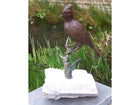 Bronzen beeld Vogel op tak 25x15x18cm