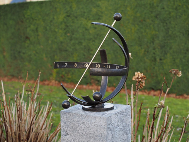 Bronzen Zonnewijzer 3 bogen 47x37x37cm