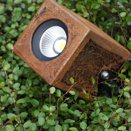 Grondspot cortenstaal 8,5x8,5x11,5 cm (DxBxH)