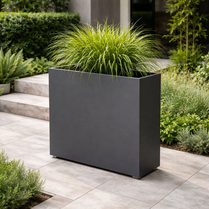 GARDRA Polyester plantenbak met wielen 100x40x100 cm - Zwartgrijs (RAL 7021)