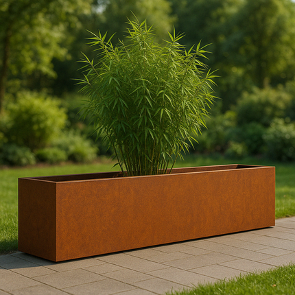 Geroba Artesa cortenstalen plantenbak rechthoek 200x40x40cm 47kg