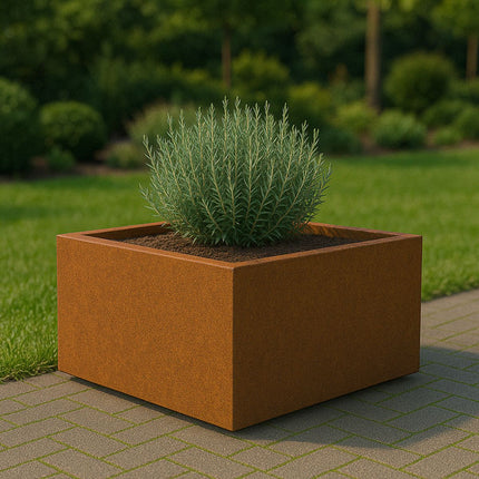 Geroba Artesa cortenstalen plantenbak vierkant 100x100x40cm 44kg
