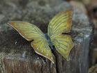 Bronzen beeld Gele vlinder hot patina 3x12x14cm