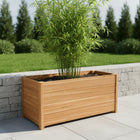 Langwerpige Hardhouten plantenbak met poten 120x50x55 cm