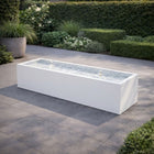 Langwerpige aluminium watertafel met fonteinen 200x60x40cm 39kg - Zuiver Wit (RAL 9010)