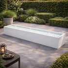 Langwerpige aluminium watertafel met fonteinen 300x60x40cm 57kg - Zuiver Wit (RAL 9010)