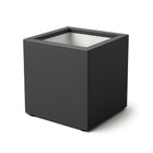 GARDRA Polyester planter 60x60x60 cm with wheels - Black-grey (RAL 7021)