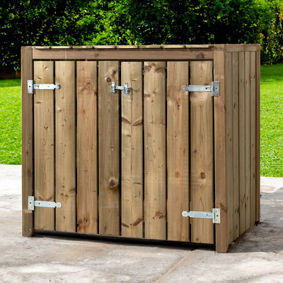 Mülltonnenbox aus Imprägniertes Holz 2x 240 liter 133,5x87,5x119cm