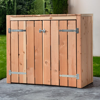 Douglasienholz-Mülltonnenbox 2x 240 liter 134x88x119cm