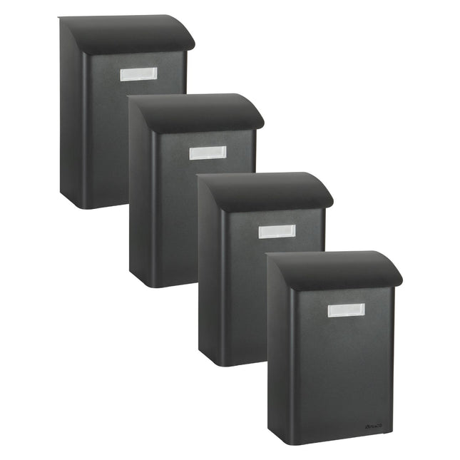 Practo Garden Brievenbussen Leeds mat zwart | Set van 4 stuks