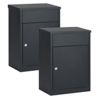 Practo Garden Pakketbrievenbussen Edmonton mat zwart  | Set van 2 stuks
