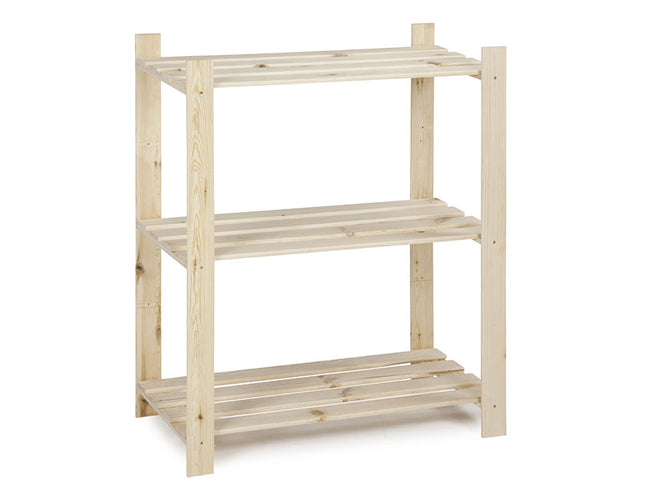 Practo Houten opbergrek 95x80x40 cm – 3 legborden 