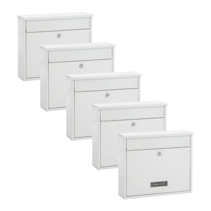Practo Garden Brievenbus Oxford Wit  | Set van 5 stuks