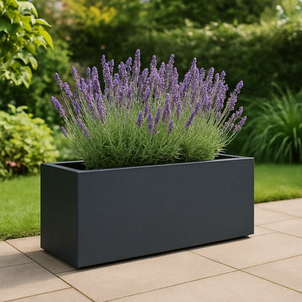 Polyester plantenbak 120x30x40 cm - Zwartgrijs (RAL 7021)