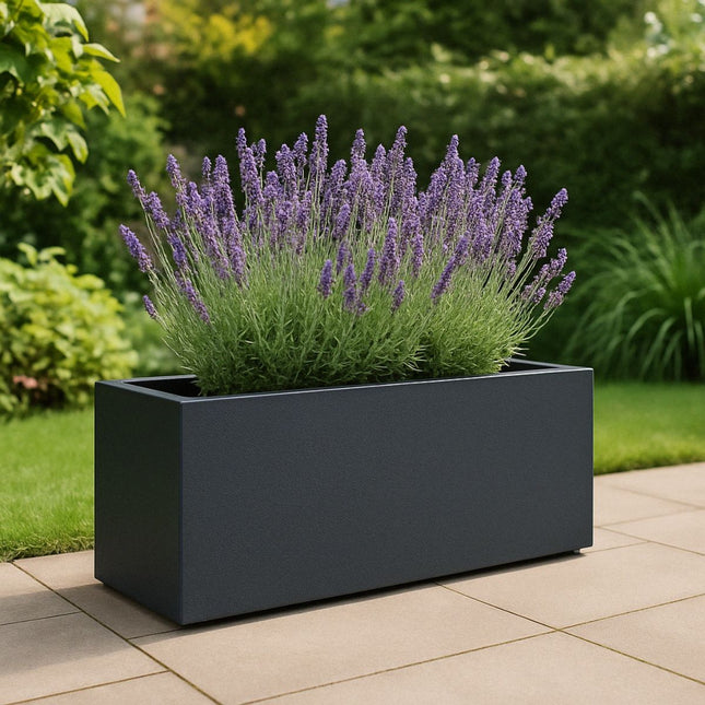 Polyester plantenbak 120x30x40 cm - Zwartgrijs (RAL 7021)