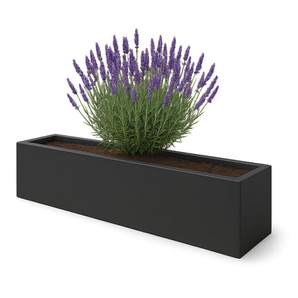 Polyester plantenbak 200x30x20 cm - Zwartgrijs (RAL 7021)