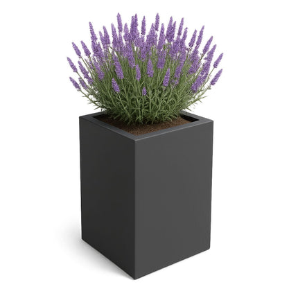 Polyester plantenbak 50x50x80 cm - Zwartgrijs (RAL 7021)