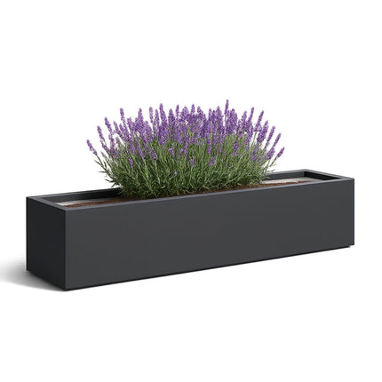 Polyester plantenbak 200x40x33 cm - Zwartgrijs (RAL 7021)