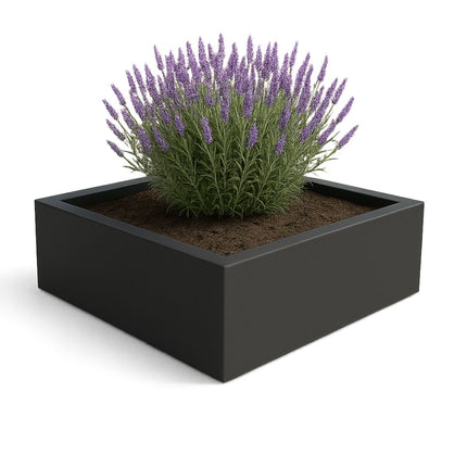 Polyester plantenbak 200x200x60 cm - Zwartgrijs (RAL 7021)