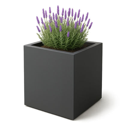 Polyester plantenbak 100x100x100 cm - Zwartgrijs (RAL 7021)