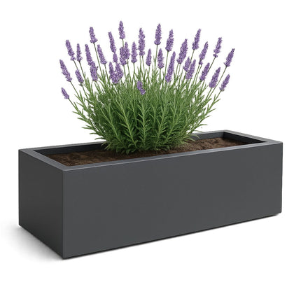 Polyester plantenbak 120x60x40 cm - Zwartgrijs