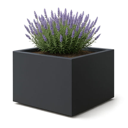 Polyester plantenbak 120x120x80 cm - Zwartgrijs (RAL 7021)