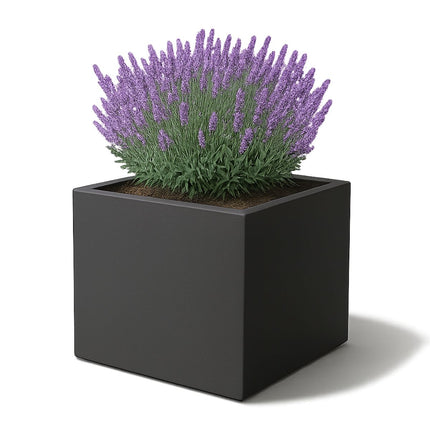 Polyester plantenbak 120x120x100 cm - Zwartgrijs (RAL 7021)