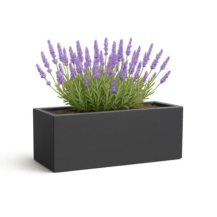 Polyester plantenbak 120x25x35 cm - Zwartgrijs (RAL 7021)